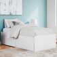 Ashley Onita Twin Platform Bed with No Headboard and 1 Side Storage in White, , large