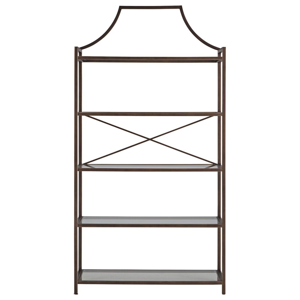 Ashley Bernonly 5-Shelf Bookcase in Antique Bronze and Clear, , large