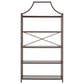 Ashley Bernonly 5-Shelf Bookcase in Antique Bronze and Clear, , large