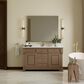 James Martin Vanities Brookfield 60" Single Bathroom Vanity in Pecan with Single Hole 3 cm White Zeus Quartz Top and Rectangular Sink, , large