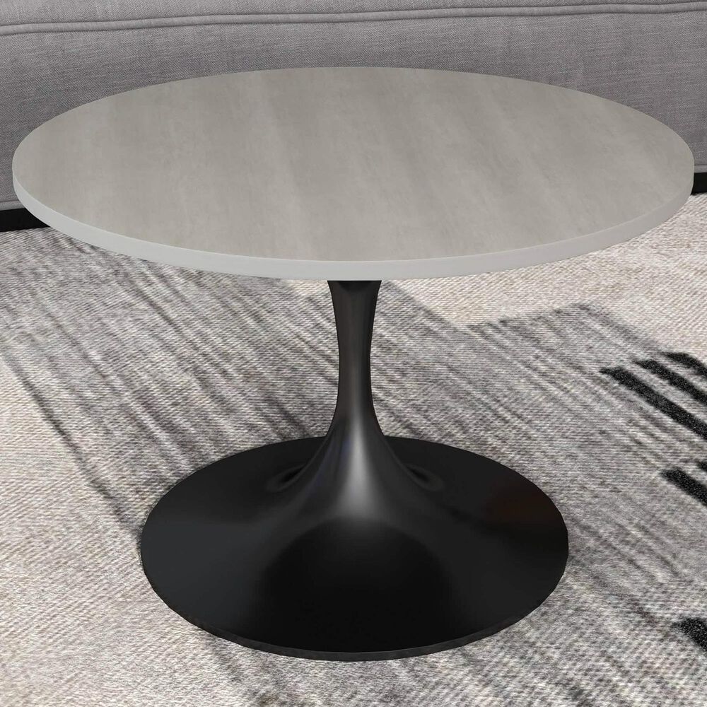 Leisuremod Verve 27&quot; Coffee Table with MDF Top in Black and Light Natural, , large