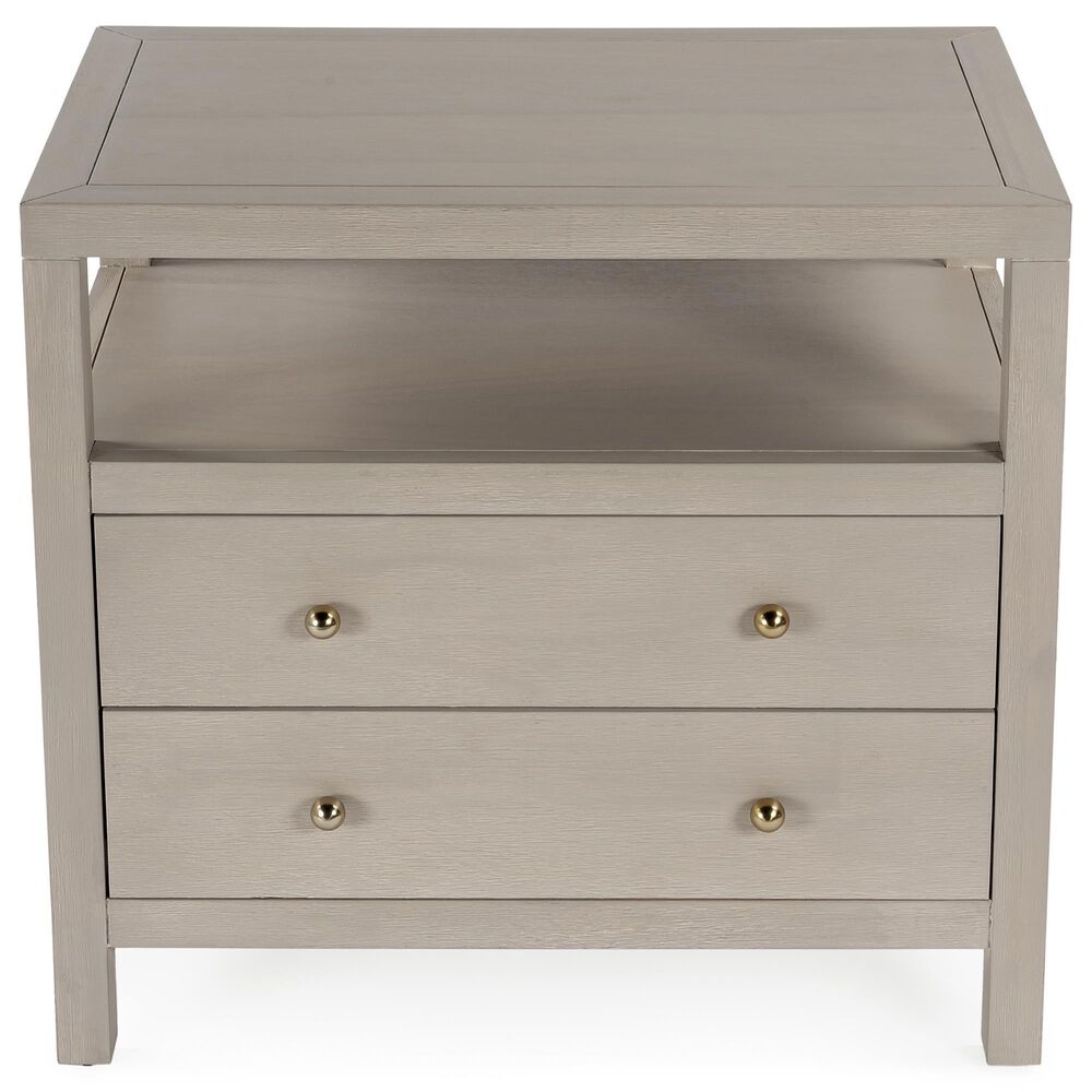 Butler Specialty Company Nora 2-Drawer Wide Nightstand with Open Shelf in Antique Taupe, , large