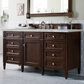 James Martin Vanities Brittany 60" Single Bathroom Vanity in Burnished Mahogany with 3 cm Eternal Jasmine Pearl Silestone Top, Rectangular Sink and FreePower Wireless Charger, , large