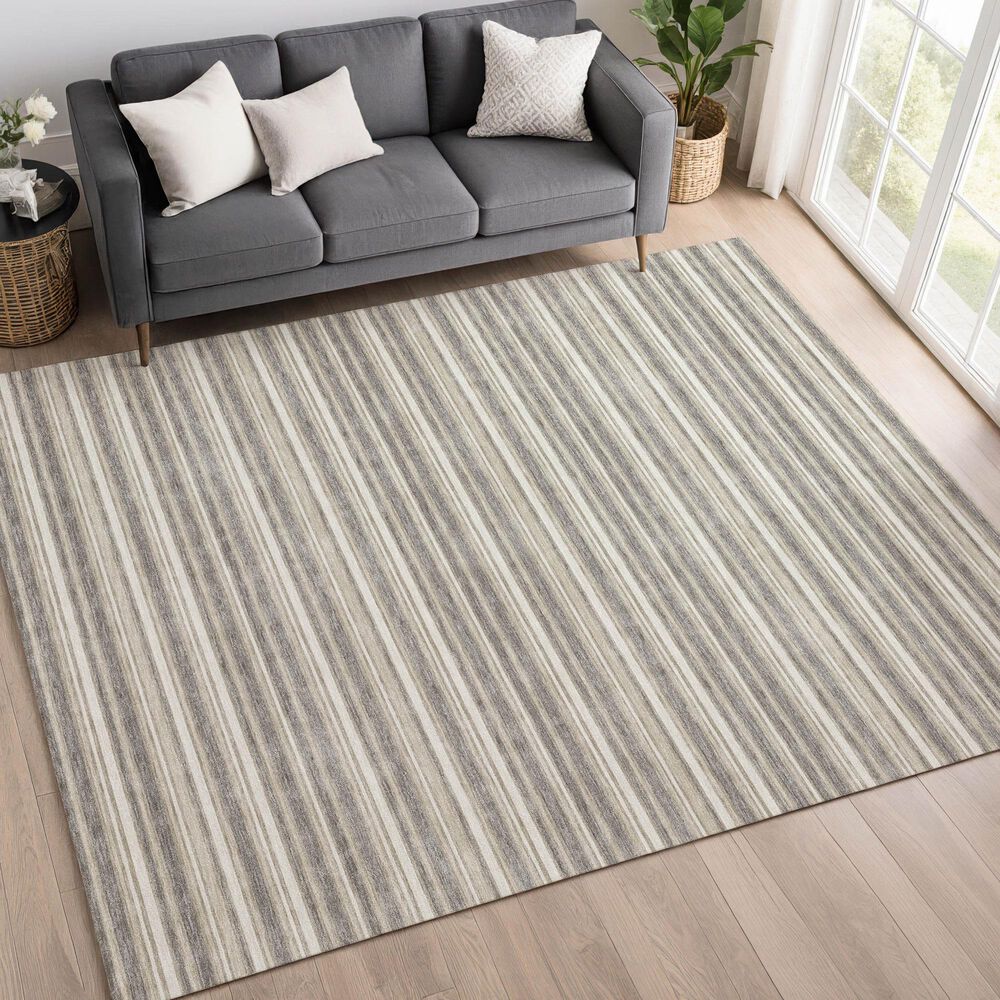 Dalyn Rug Company Soft Essentials Striped Taupe 8' x 10' Indoor/Outdoor Area Rug, , large