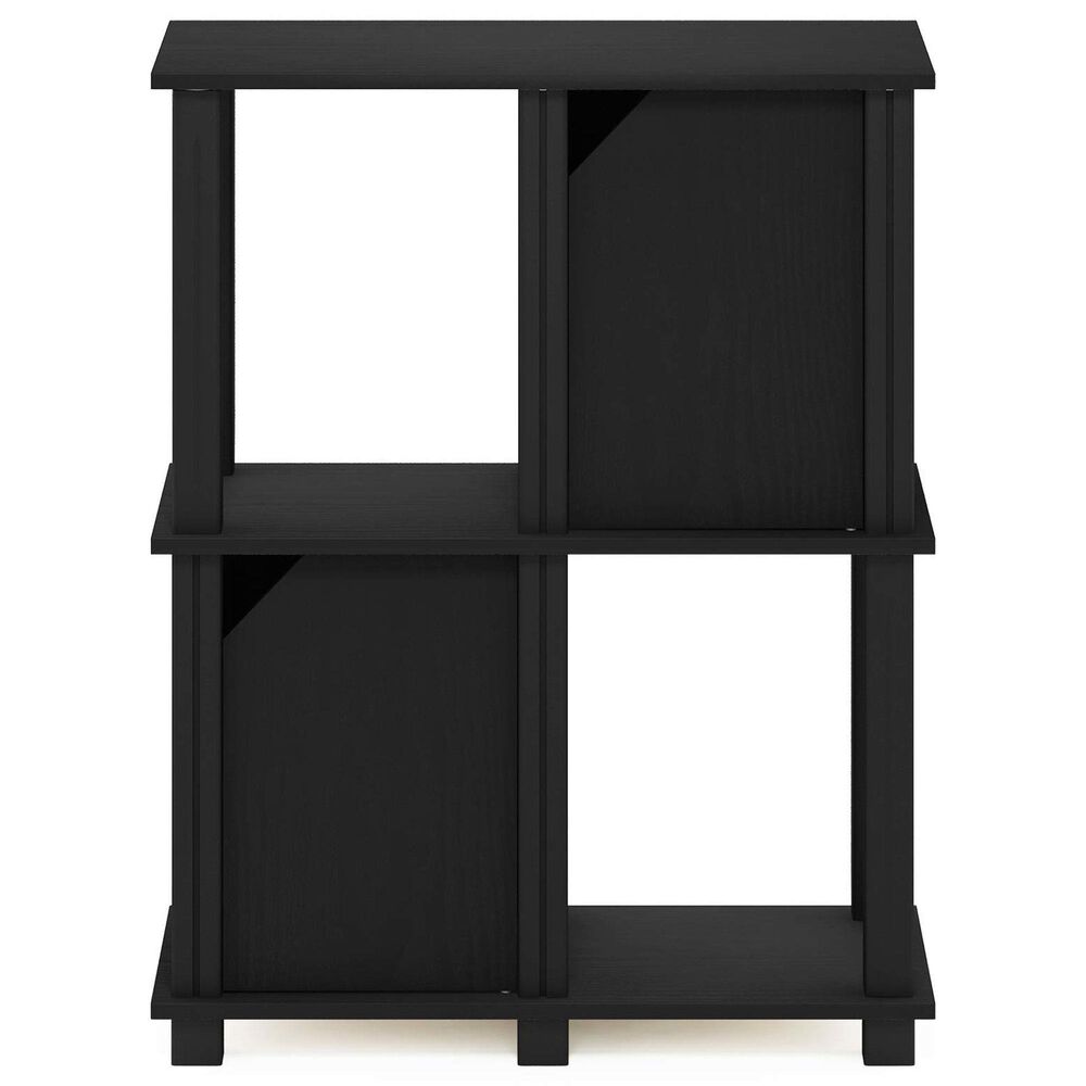 HOMLUX 3-Tier Storage Bookcase with Two Doors in Black Oak and Black, , large