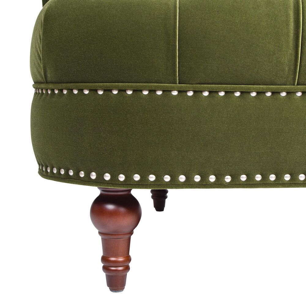Jennifer Taylor Home La Rosa Stationary Loveseat in Olive Green Velvet, , large