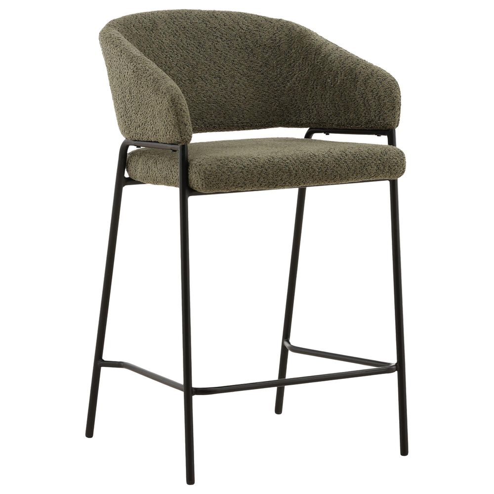 Blue Sun Designs Cathey Counter Stool with Olive Fabric Seat, , large