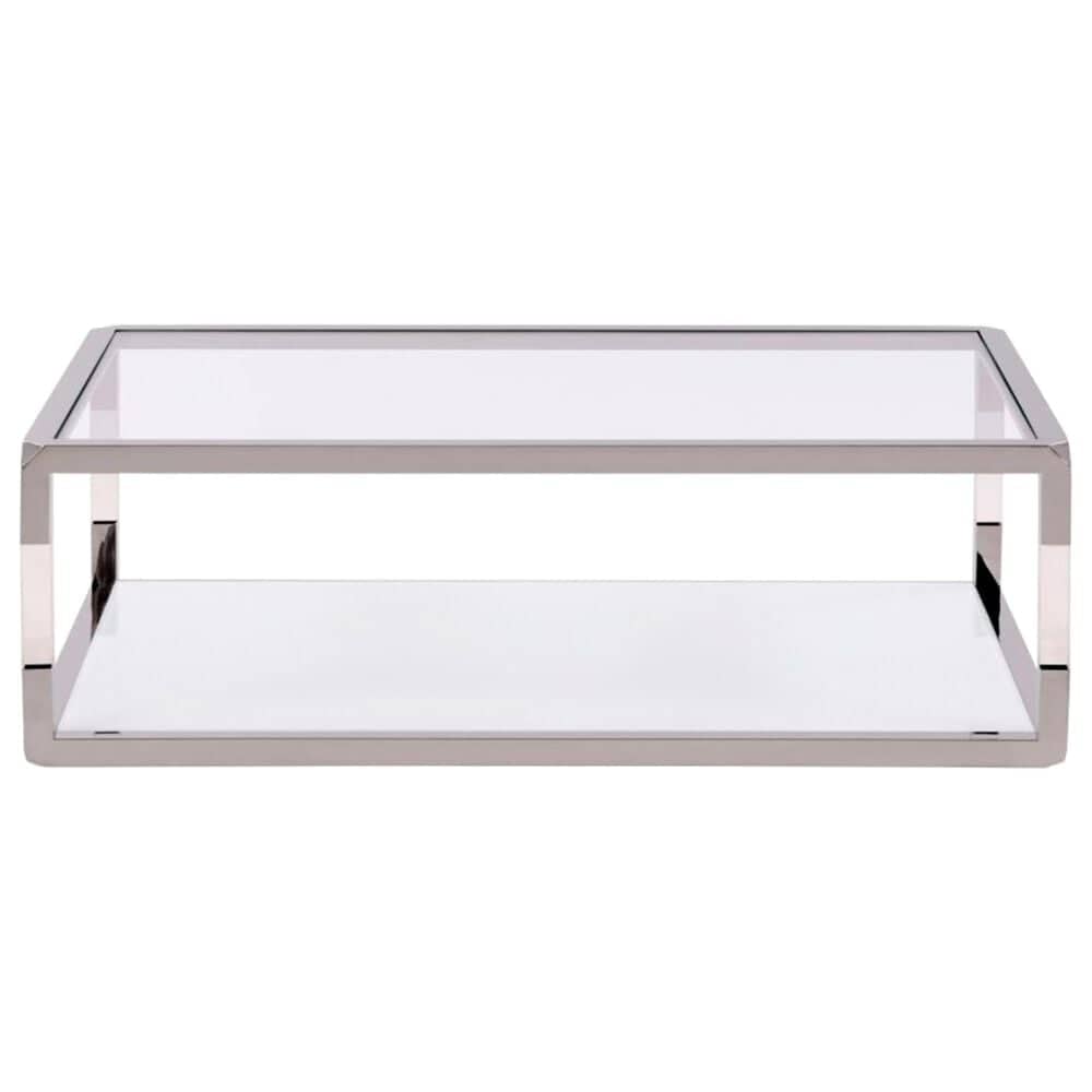 Urban Home Jasper Coffee Table in Polish Stainless Steel and Clear, , large