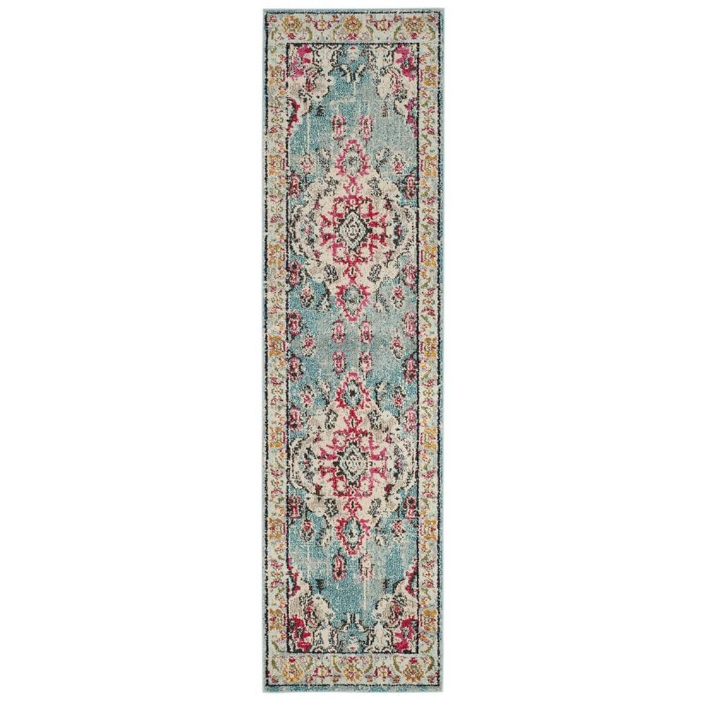 Safavieh Monaco MNC243J-218 2&#39;2&quot; x 18&#39; Light Blue/Fuchsia Runner, , large