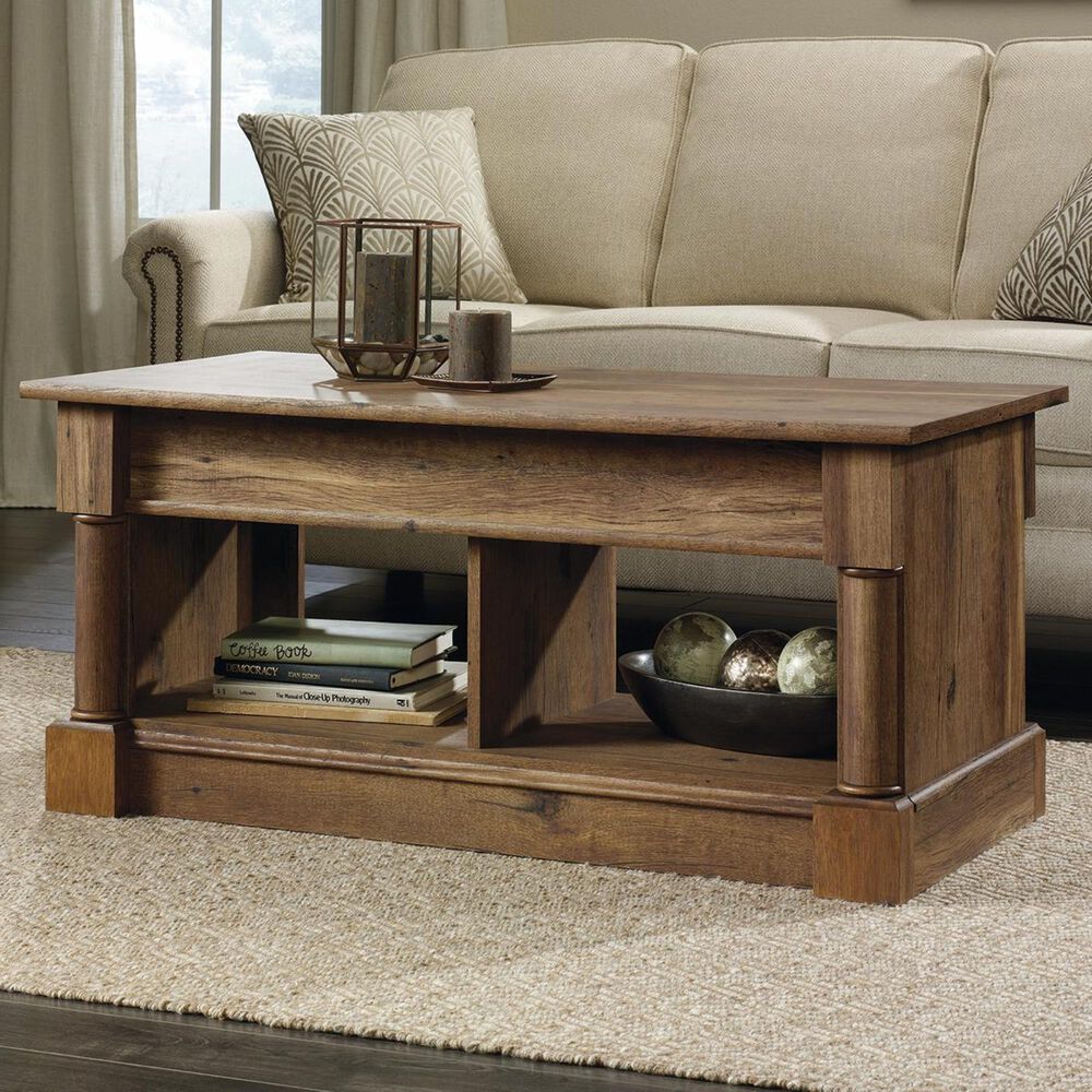 Sauder Palladia Lifttop Coffee Table in Vintage Oak NFM