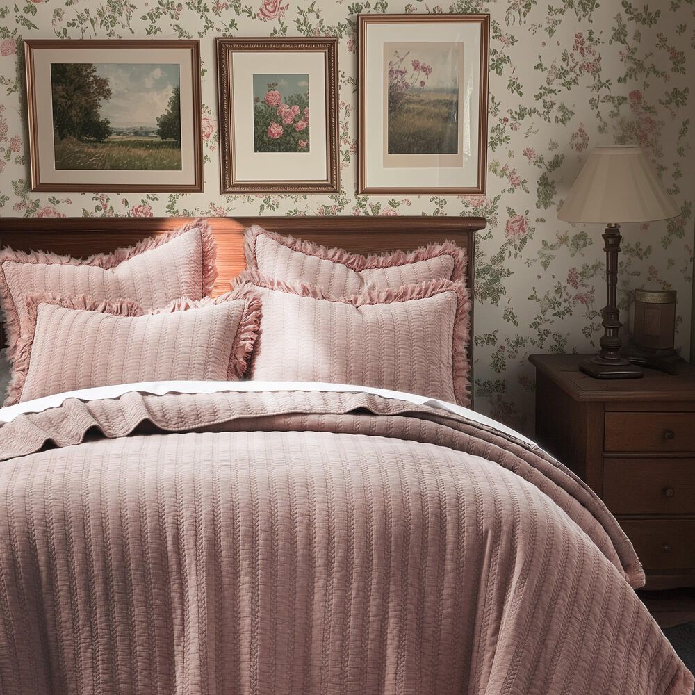 Levtex Wilhelmina 3-Piece Full/Queen Quilt Set in Dusty Rose, , large