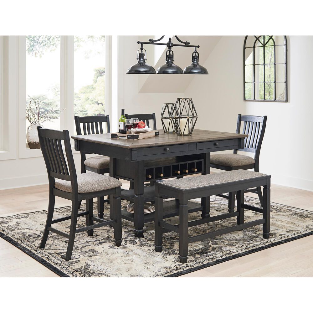 Ashley Tyler Creek Counter Height Bench in Grayish Brown, , large