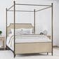 Richlands Furniture McArthur Queen Metal and Upholstered Canopy Bed in  Brown and Bronze, , large