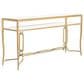 Nicolette Home Lorena Sofa Table in Burnished Brass and Clear, , large