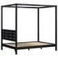 Walker Edison Isla Full Canopy Bed in Black, , large