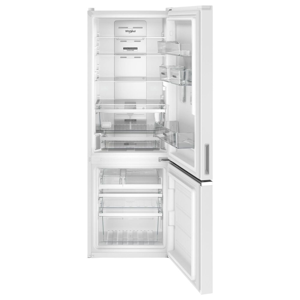 Whirlpool 12.9 Cu. Ft. Counter-Depth Wide Bottom-Freezer Refrigerator in White, , large
