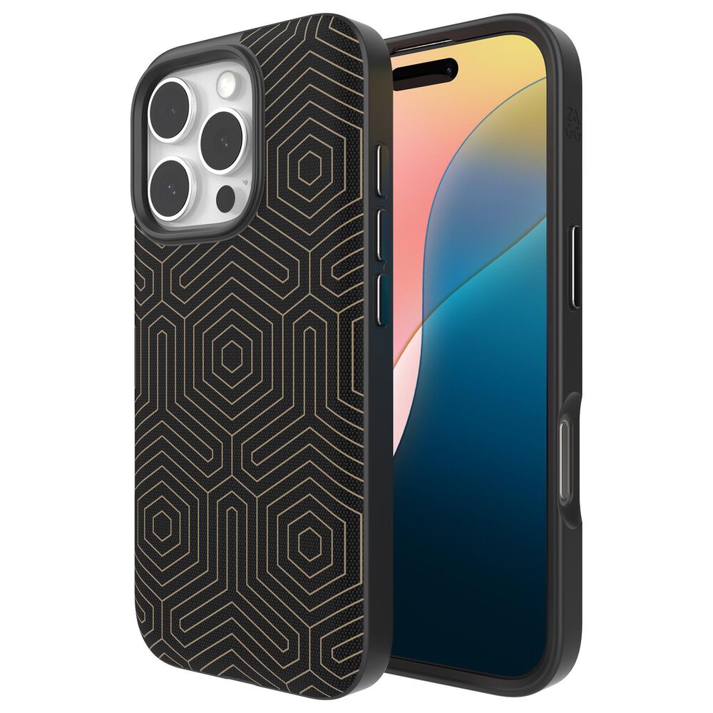 Zagg London Snap MagSafe Case for Apple iPhone 16 Pro in Black Hexagon, , large