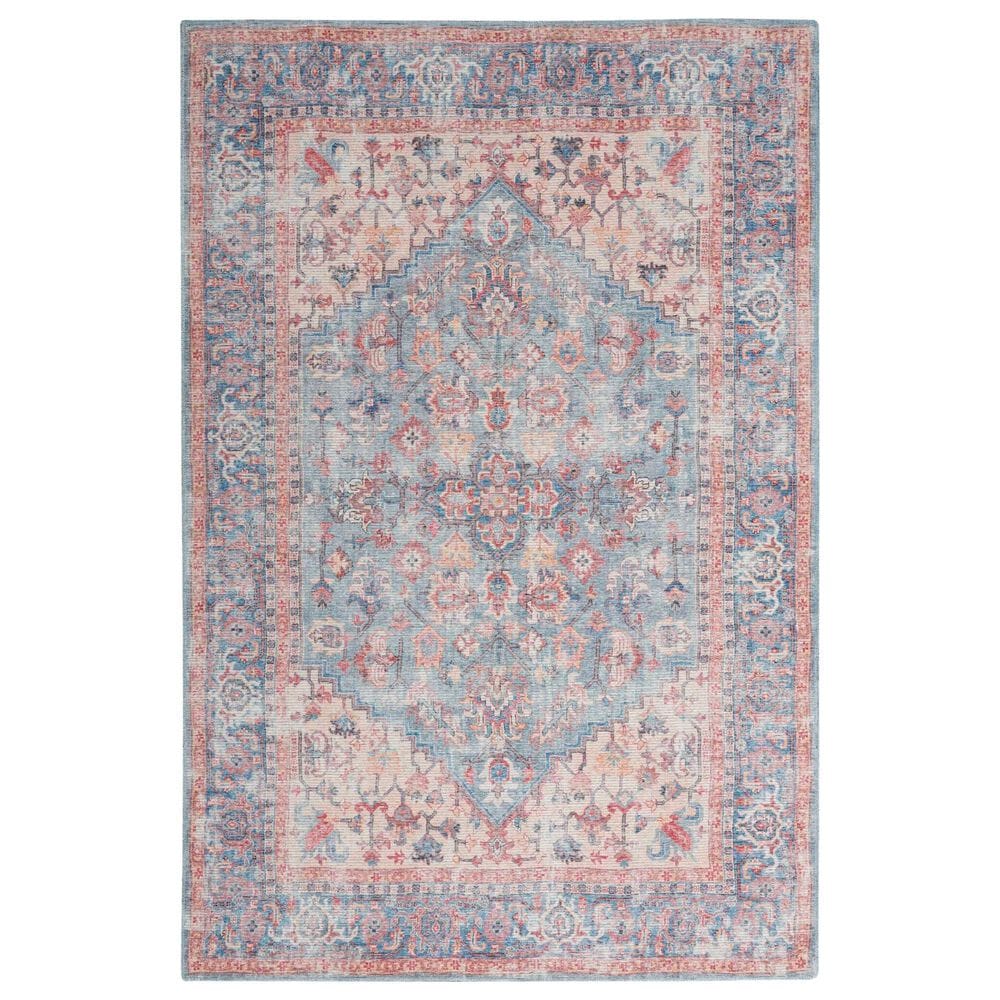 57 Grand by Nicole Curtis Series 1 4" x 6" Blue, Ivory and Red Area Rug, , large