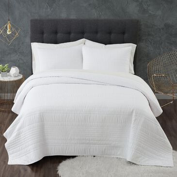Pem America Truly Calm Antimicrobial 3-Piece King Quilt Set in White, , large