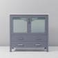 Lexora Home Volez 36" Single Bathroom Vanity in Dark Grey with 2 cm White Ceramic Top and Rectangular Sink, , large
