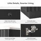 HOMLUX 83" Fluted Kitchen Island in Black, , large