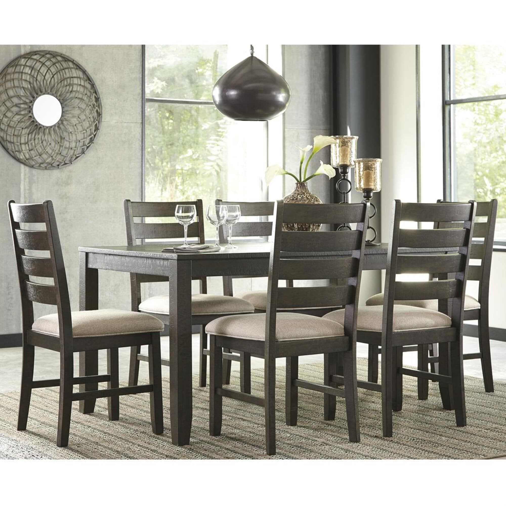 Signature Design by Ashley Rokane 7-Piece Dining Set in Light