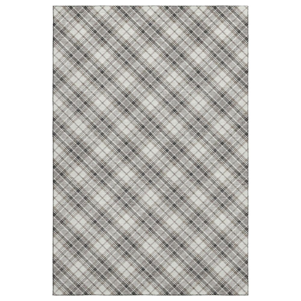 Dalyn Rug Company Soft Essentials Plaid Putty 5" x 7"6" Indoor/Outdoor Area Rug, , large