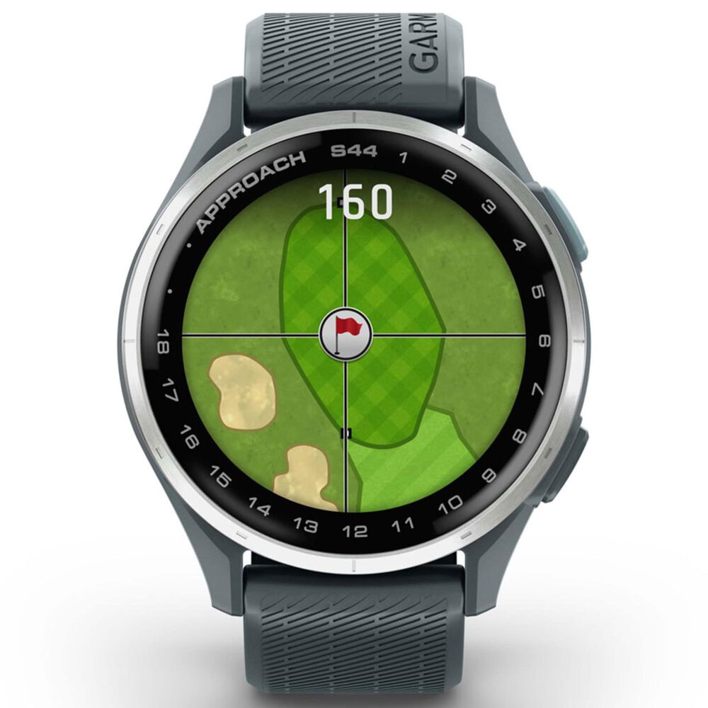 Garmin Approach S44 43mm Golf Smartwatch Silver Aluminum Bezel Case with Twilight Silicone Band, , large