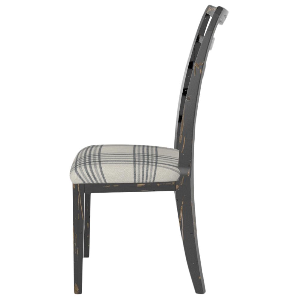 Declan Dining Champlain Plaid Side Chair in Distressed Black, , large