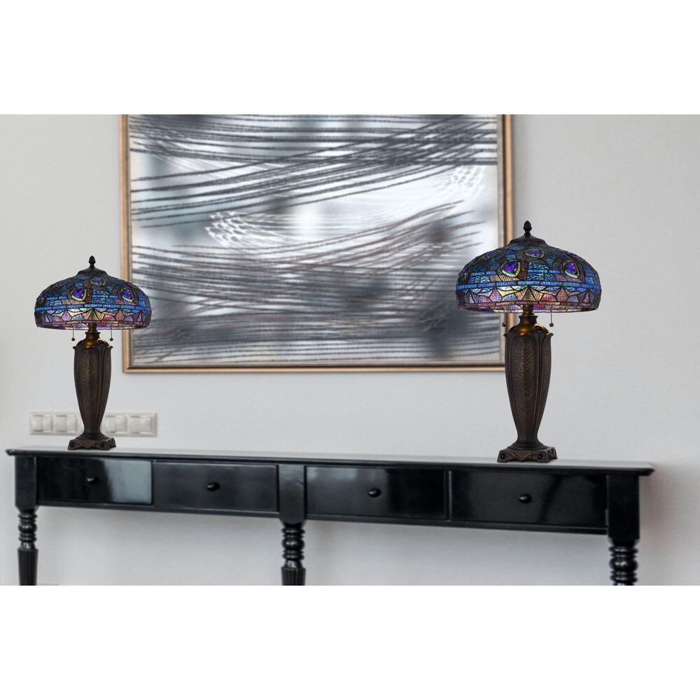 Cal Lighting Tiffany Table Lamp in Dark Bronze, , large