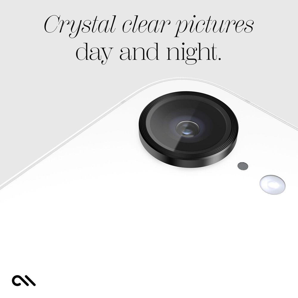 Case-Mate Aluminum Ring Camera Lens Glass Protector for Apple iPhone 16e in Black, , large