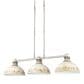 Golden Lighting Kinsley 3-Light Linear Pendant with Antique Ivory Shade in Aged Galvanized Steel, , large