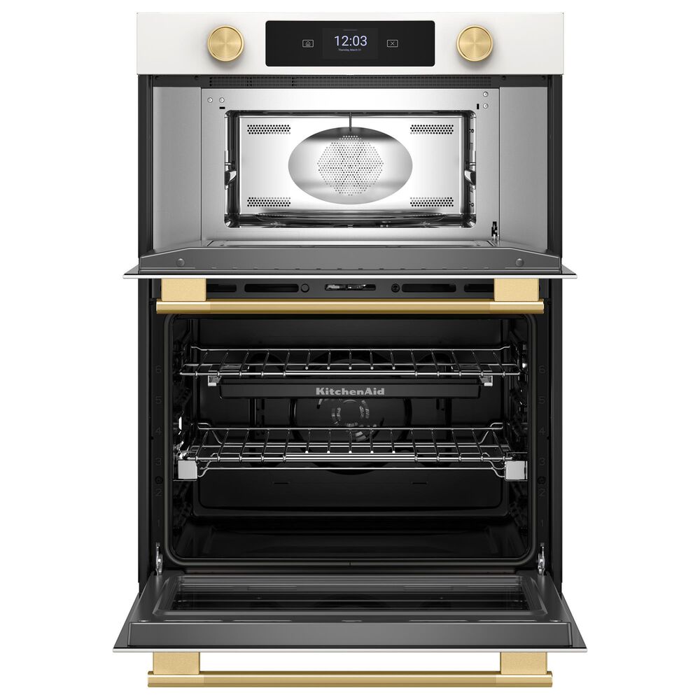 KitchenAid 30" Smart Combination Microwave Wall Oven with Air Fry Mode in Porcelain White, , large