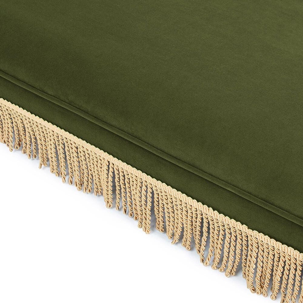 Jennifer Taylor Home Duchess 33" Medium Princess Pet Bed Sofa with Fringe Skirt in Olive Green, , large