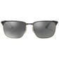 Rayban Glasses Sunglasses with Grey Gradient Mirror Lenses in Polished Black on Gold, , large