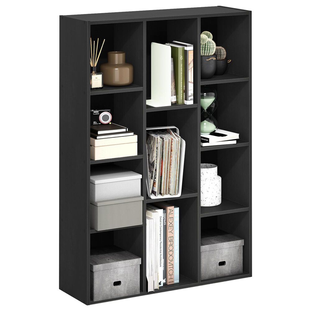 HOMLUX 11-Cube Reversible Open Shelf Bookshelf in Blackwood, , large