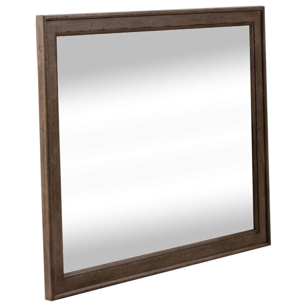 Belle Furnishings Americana Farmhouse Landscape Mirror in Dusty Taupe, , large