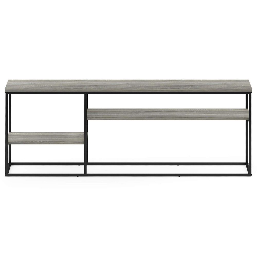 HOMLUX 60" TV Stand with 2 Open Storage Shelves in French Oak Grey, , large