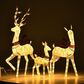 HOMLUX 3-Piece Cotton Rope Reindeer with Warm White LED Lights in White, , large
