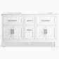 Kohler Quo 60" Double Bathroom Vanity in White with 3 cm Pure White Quartz Top and Oval Sinks, , large