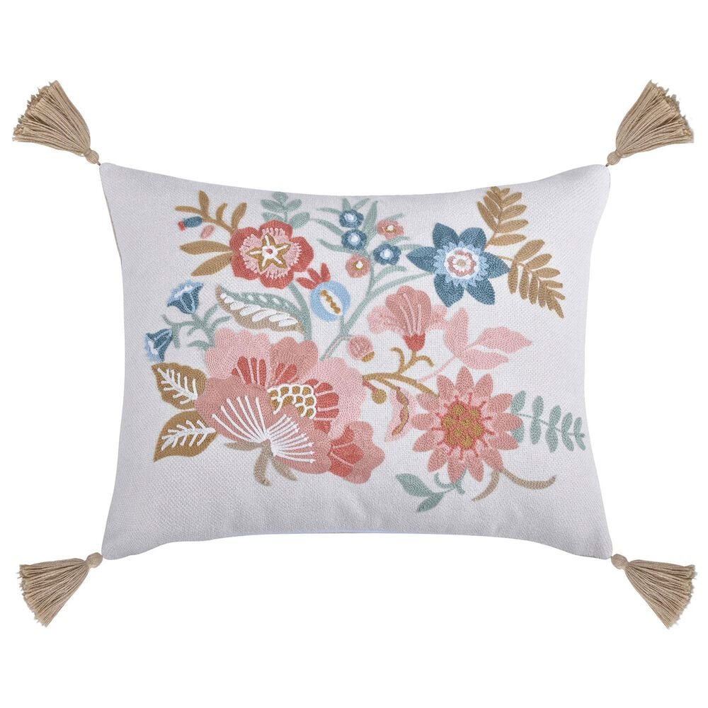 Levtex Lottie 12" x 24" Lumbar Throw Pillow in Blush, Green, Teal, Sienna, Ochre and Cream, , large
