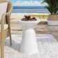 Hearth and Haven Large Patio End Table with Circular Design in White, , large