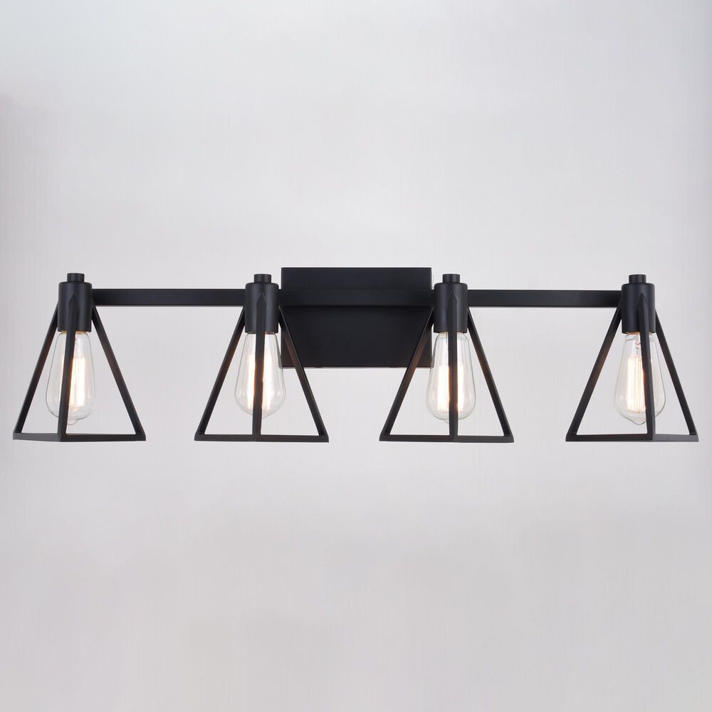 Vaxcel Ravenna 4-Light Bathroom Vanity in Matte Black, , large