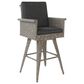 Hearth and Haven Outdoor Swivel Bar Stool in Dark Grey, , large