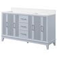 37B Fenwick 60" Double Bathroom Vanity in Soft Blue with Glossy White Composite Stone Top and Backsplash, , large