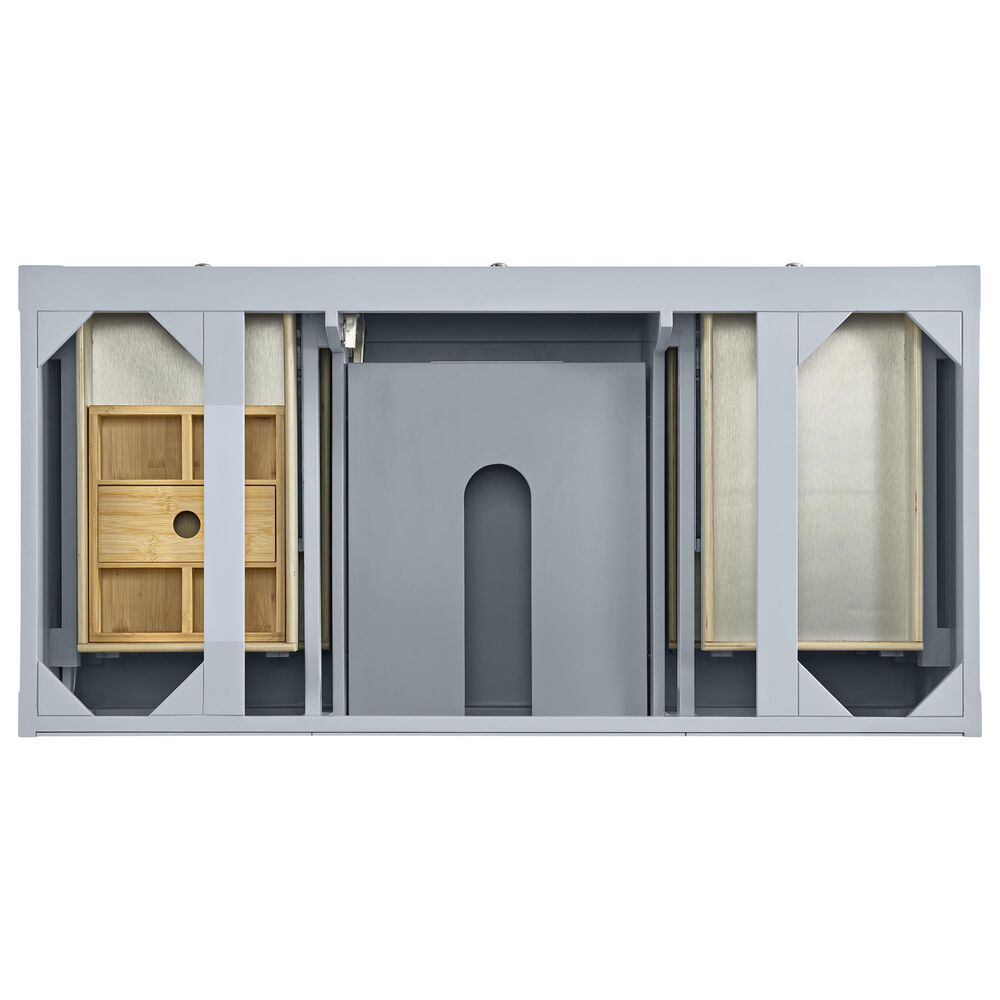 James Martin Vanities Breckenridge 60" Single Bathroom Vanity in Serenity Blue with 3 cm White Zeus Quartz Top and Rectangular Sink, , large
