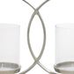 Maple and Jade Overlapping Rings Pillar 3 Plate Geometric Decorative Candelabra in Silver, , large