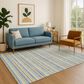 Dalyn Rug Company Soft Essentials Striped Blue 9" x 12" Indoor/Outdoor Area Rug, , large