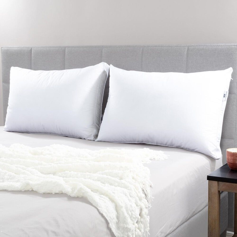 Timberlake Lavish Home Standard Luxury Pillows in White/Gray (Set of 2), , large