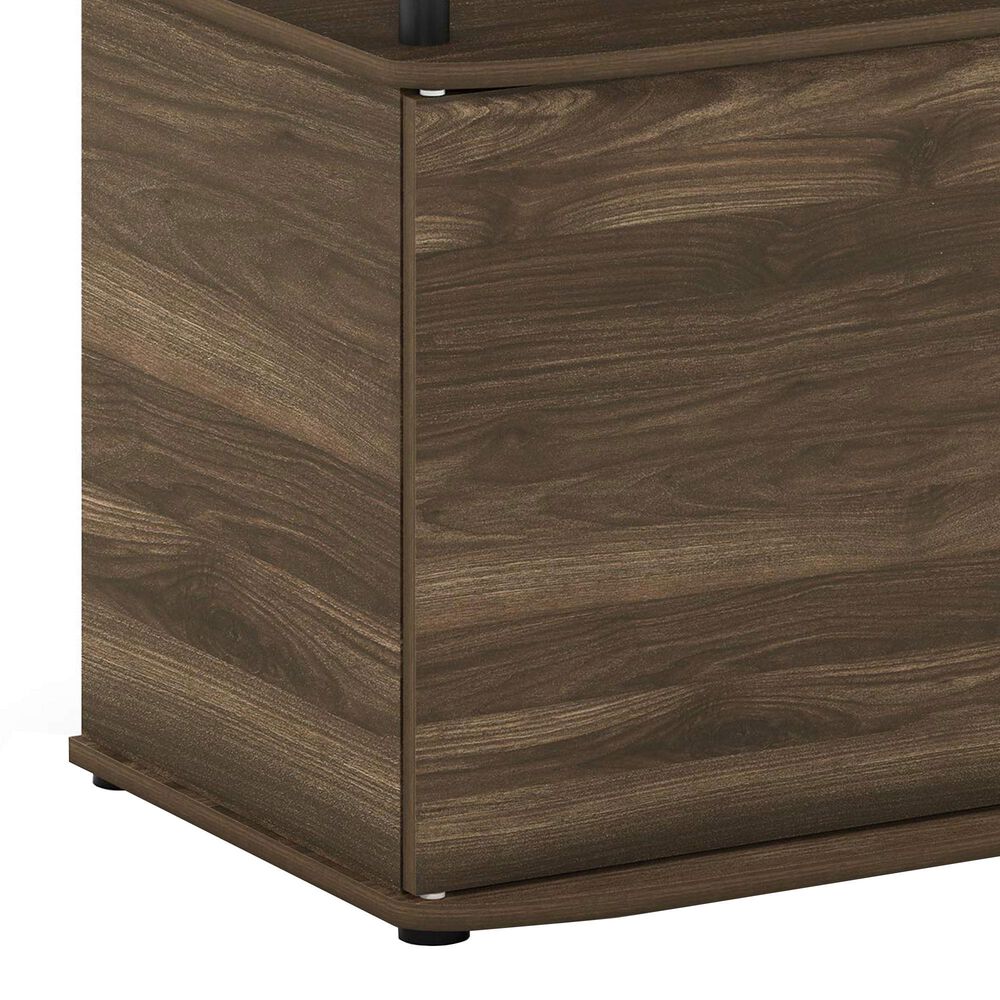 HOMLUX End Table with Open Shelf in Columbia Walnut and Black, , large